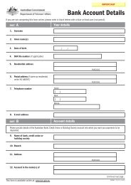 Form for Change of Bank Account Details
