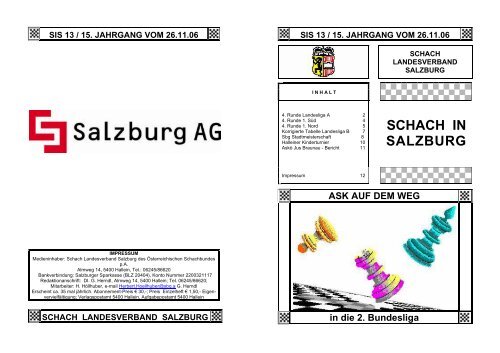 15. Jahrgang - Heft 13 - Schach-Landesverband Salzburg