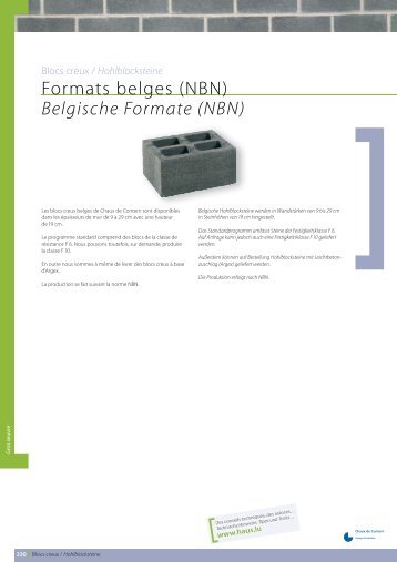 Formats belges (NBN) Belgische Formate (NBN) - Chaux de Contern