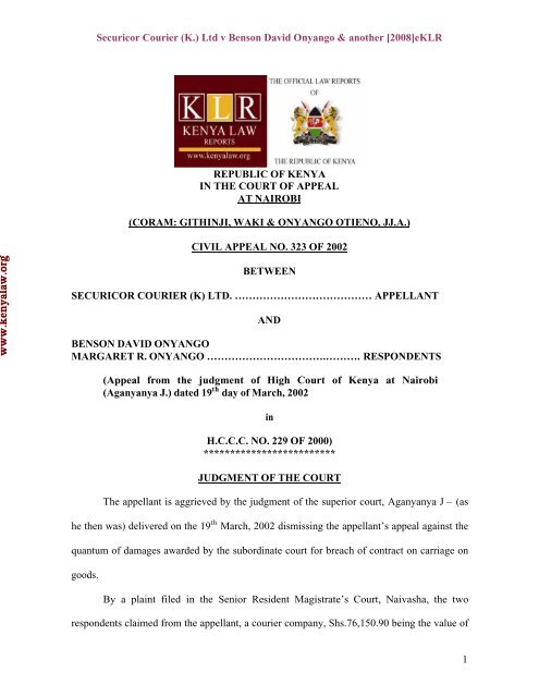 Download Case - Kenya Law Reports