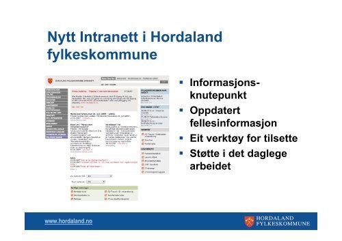 Nytt intranett HFK07 - Hordaland fylkeskommune