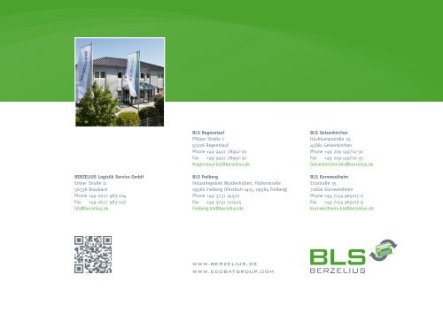 Company pamphlet of BLS - BERZELIUS METALL GmbH