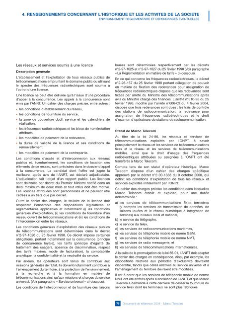 Document de RÃƒÂ©fÃƒÂ©rence 2004 (AMF) (FR) - Maroc Telecom