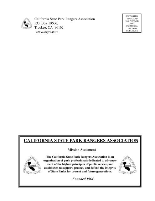 Jan-Feb 2007 - California State Park Rangers Association ~ CSPRA