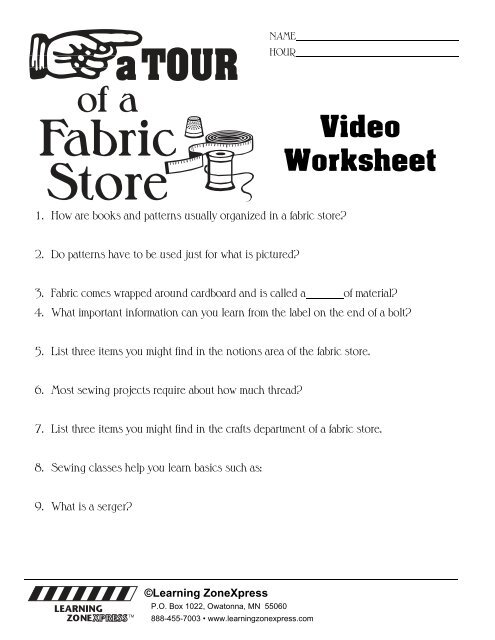 How To Read A Sewing Pattern Worksheet