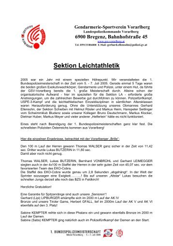 Sektion Leichtathletik - PSV Vorarlberg