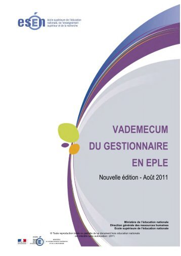 vademecum du gestionnaire en eple - MinistÃ¨re de l'Ãducation ...