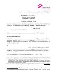 Power of Attorney form - TAURON Polska Energia