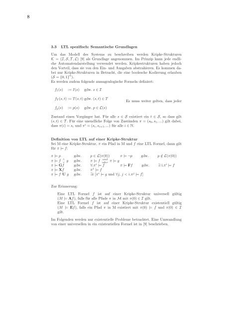 Verifikation reaktiver Systeme - UniversitÃ¤t Kaiserslautern