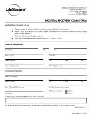 HOSPITAL RECOVERY CLAIM FORM - Lookinghelp.com h ...