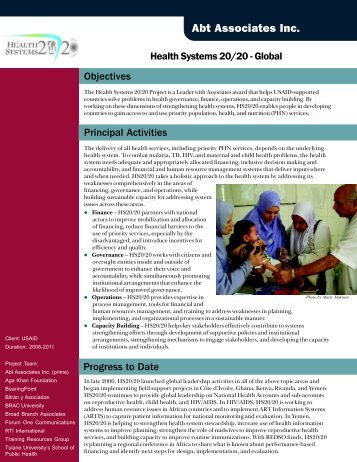 Health Systems 20/20 - Global - Abt Associates