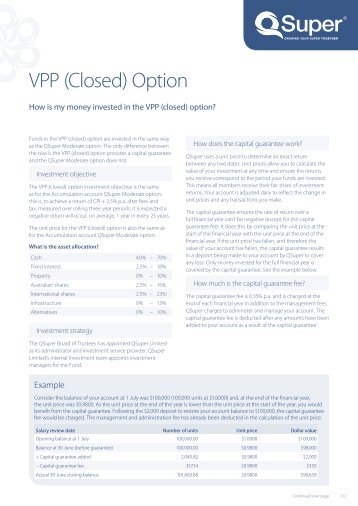 [PDF] VPP (Closed) Option - QSuper