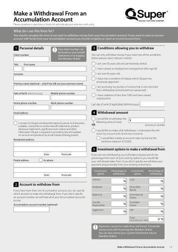 Accumulation account claim form - QSuper - Queensland Government