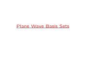 Plane Wave Basis Sets