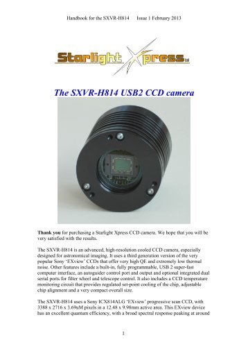 SXVR-H814 handbook - Starlight Xpress