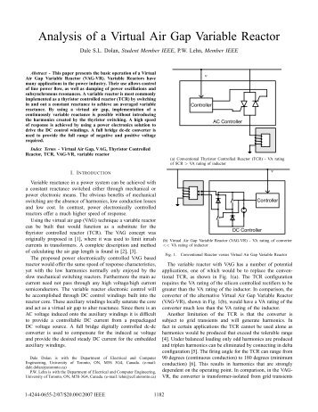 Analysis of a Virtual Air Gap Variable Reactor - Energy Systems ...