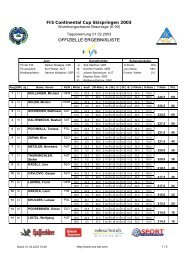 offiziellen Ergebnisliste - Continental Cup Skispringen Braunlage