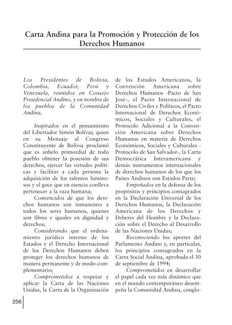 Carta Andina para la PromociÃ³n y ProtecciÃ³n de los ... - Afese.com