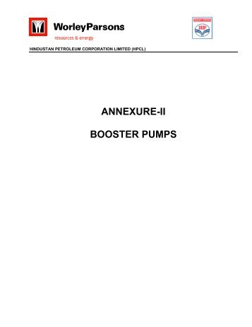 ANNEXURE-II BOOSTER PUMPS - WorleyParsons.com