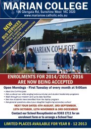 Bus 3: Hillside-Sydenham-Caroline Springs ... - marian college