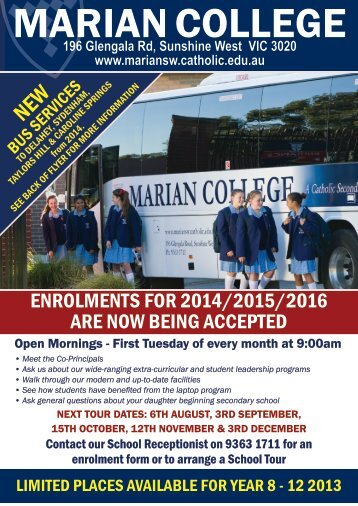 Bus 3: Hillside-Sydenham-Caroline Springs ... - marian college