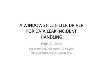 a windows file filter driver for data leak incident handling