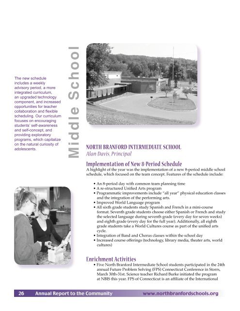 Annual Report of the Superintendent - North Branford Public Schools