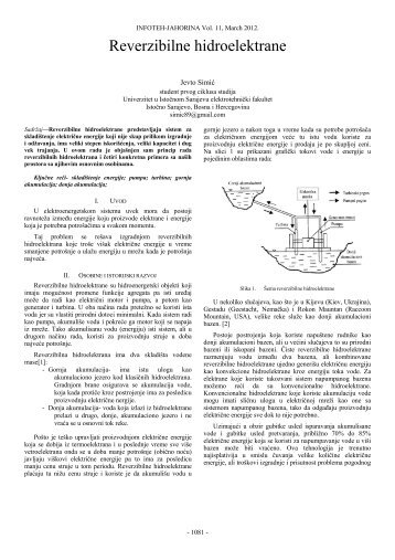 Reverzibilne hidroelektrane - Infoteh