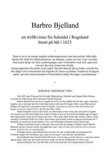 Barbro Bjelland - Bjerkreim.info