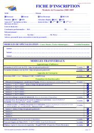 FICHE Inscription 2008-2009 - Ecole Doctorale Sciences et ...