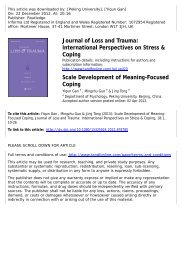 Scale Development of Meaning-Focused Coping