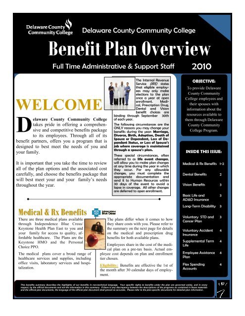 Benefit Plan Overview Full Time Administrative & Support Staff