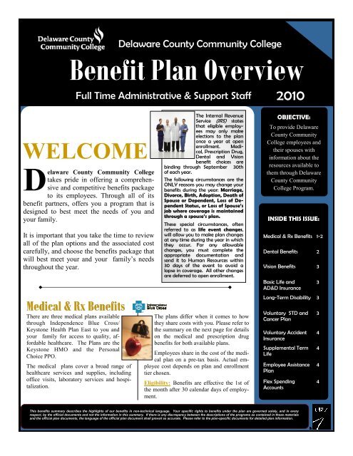 Benefit Plan Overview Full Time Administrative &amp; Support Staff