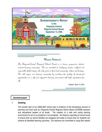 Mission Statement - Chignecto-Central Regional School Board