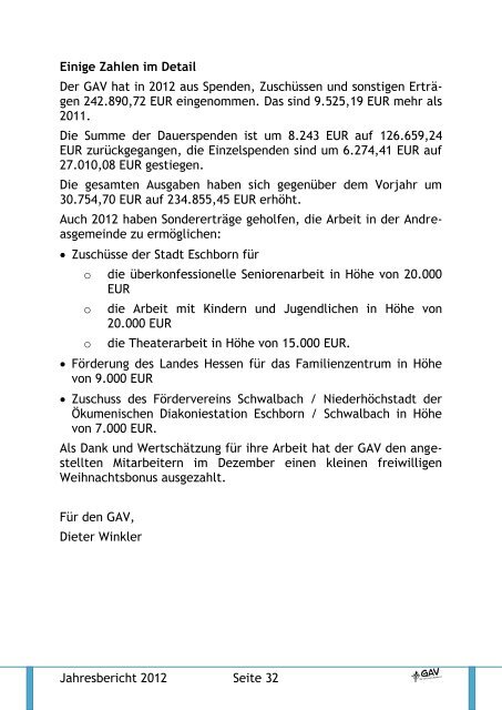 GAV-Jahresbericht - Andreasgemeinde NiederhÃ¶chstadt