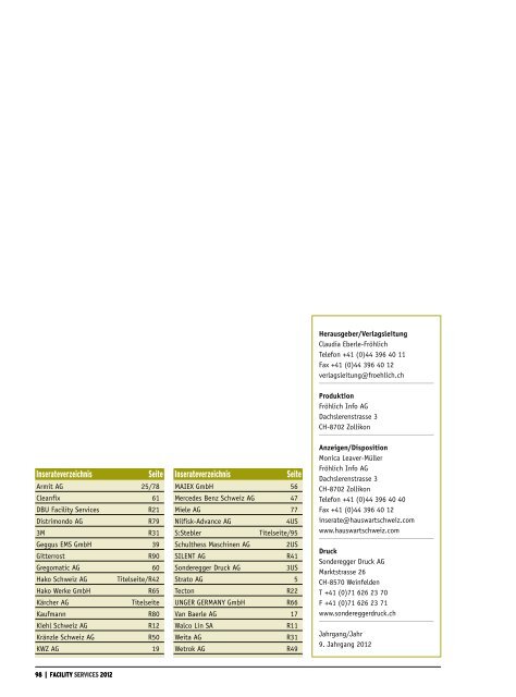 Download des Branchenführers als PDF - Hauswart Schweiz