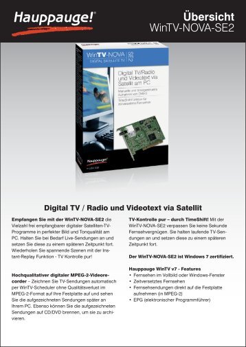 WinTV-NOVA-SE2 Übersicht - Hauppauge