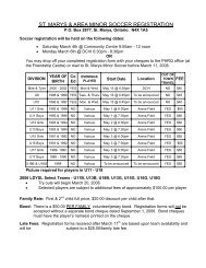 st. marys & area minor soccer registration - Town of St. Marys