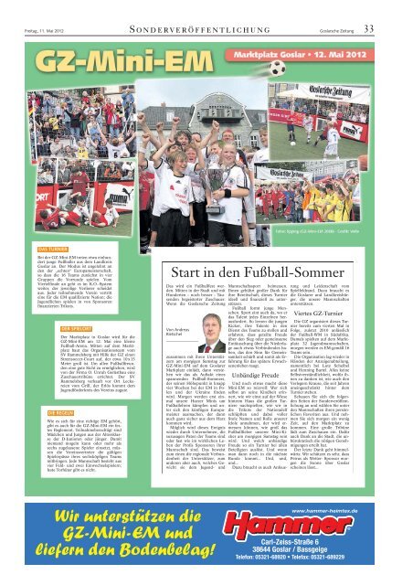 in den Fußball-Sommer ... - Goslarsche Zeitung