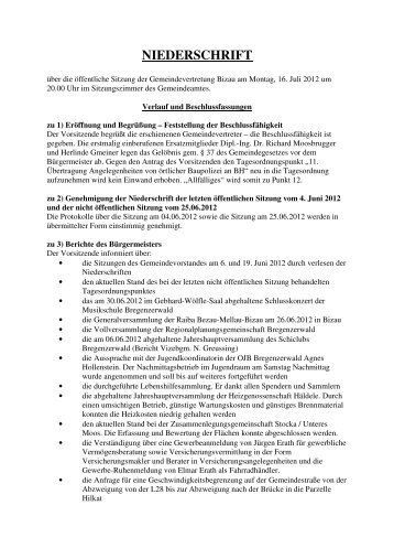 Protokoll vom 16.07.2012160712GB.pdf - Gemeinde Bizau