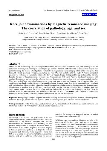 Knee joint examinations by magnetic resonance imaging: The ...