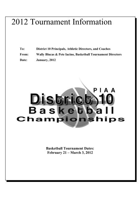 2012 Tournament Information - PIAA District 10