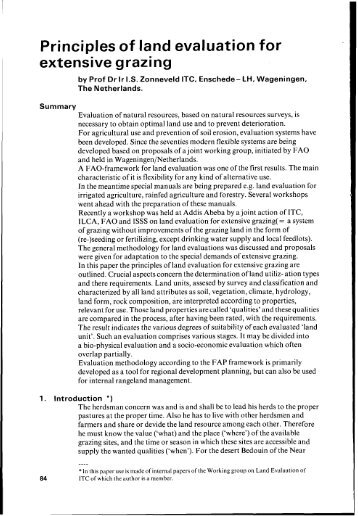 Principles of land evaluation for - ROOT of content.alterra.wur.nl