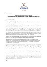 media release - Xstrata Coal Wandoan Project