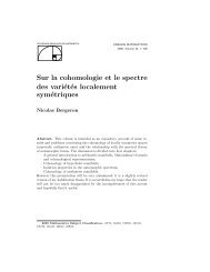 Sur la cohomologie et le spectre des variÃ©tÃ©s localement symÃ©triques