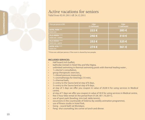 Price list 2011