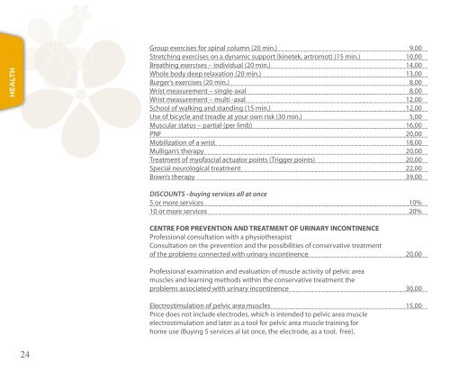 Price list 2011