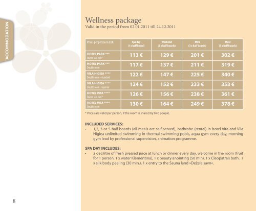 Price list 2011