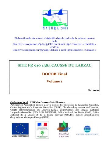 DOCOB Final volume 1 au format pdf - Saint-Guilhem-le-DÃ©sert
