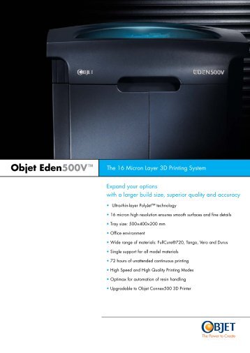 Objet Eden500 - 3DVision Technologies